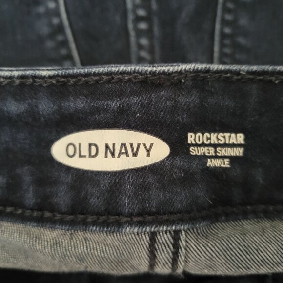Old Navy Super Skinny Ankle Jeans Womens Size 0 Mid Rise Dark Wash Denim Pants - Picture 5 of 6